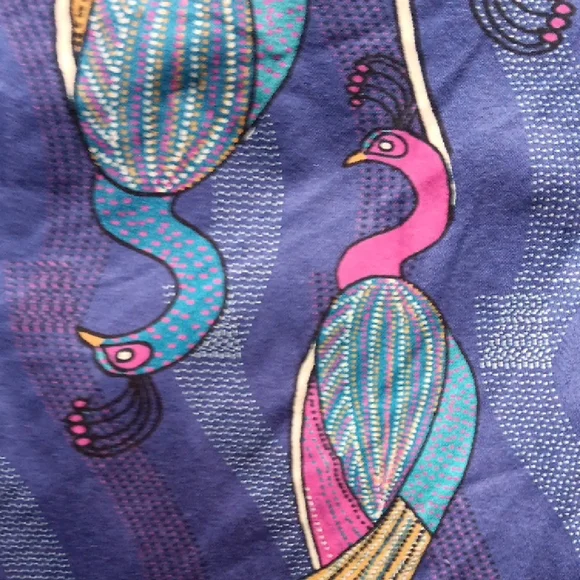 Modcloth "Bijou Joys" Peacock Print Sleeveless Fit And Flare Midi Dress Pockets - Picture 3 of 12